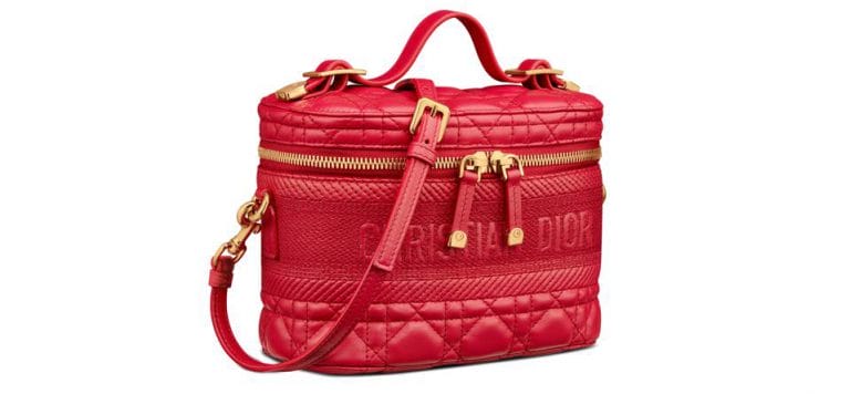 Poppy Red Cannage Lambskin Small DiorTravel Vanity Case COURTESY OF DIOR