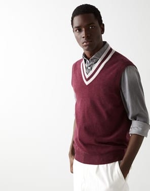 The sweater vest has taken over luxury menswear heading into  2022