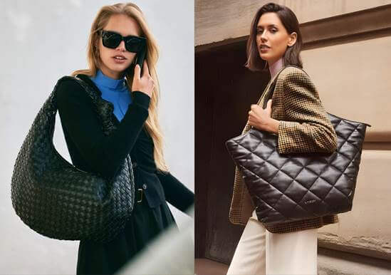 Designer Inspired Embossed Bold Stitching Golden Studs L Satchel Bag Handbag